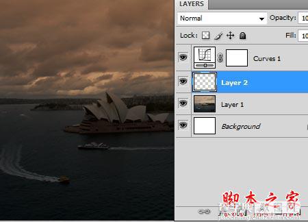 Photoshop将悉尼歌剧院图片调制出霞光效果7