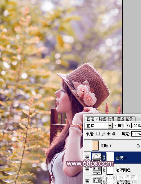 Photoshop将夏季外景美女图片调制出小清新的秋季色12