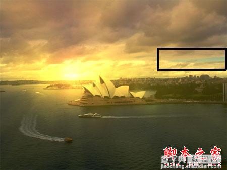 Photoshop将悉尼歌剧院图片调制出霞光效果14