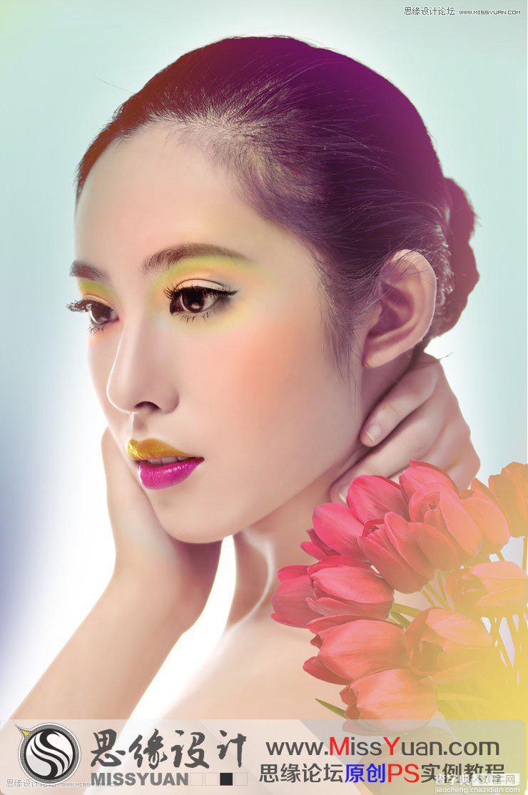 Photoshop为美女模特增加惊艳的彩妆效果1