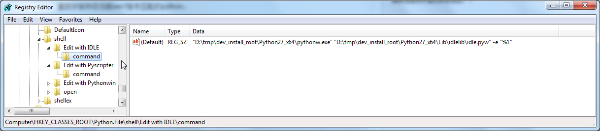 Python文件右键找不到IDLE打开项解决办法2