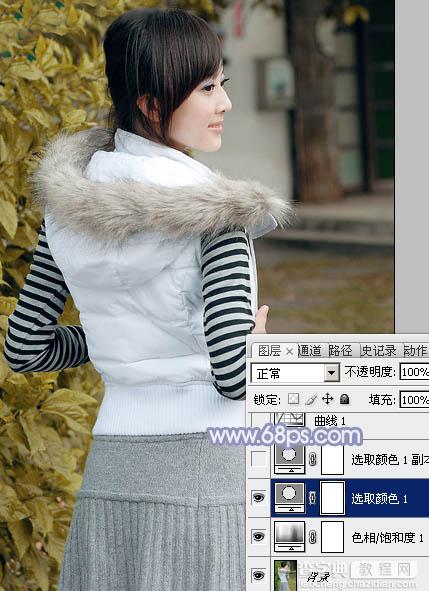 Photoshop为美女图片加上淡雅的韩系冬季冷色10