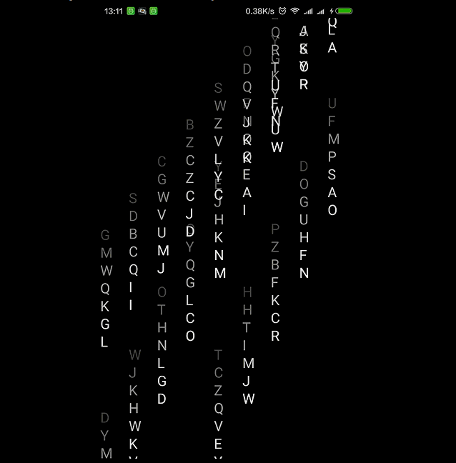 Android实现字母雨的效果1