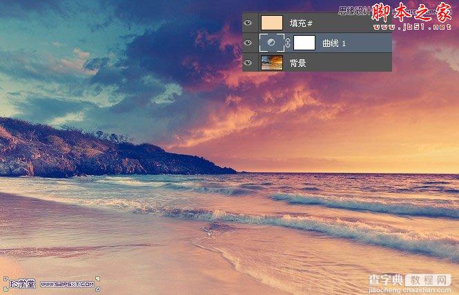Photoshop将海边照片调制出梦幻温馨柔美效果4