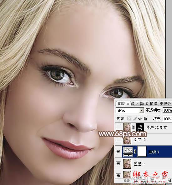photoshop利用高斯模糊滤镜将满脸雀斑人物光滑磨皮教程40