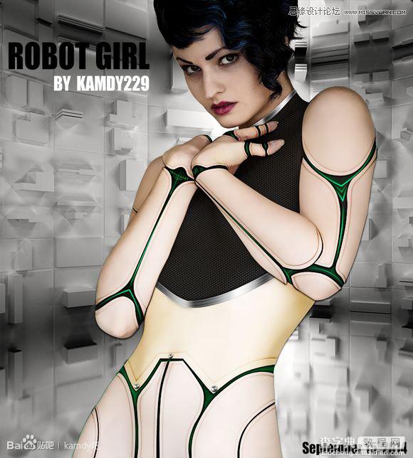 Photoshop制作科技感十足的机器人特效美女1
