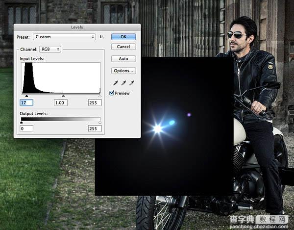 Photoshop为酷哥的摩托车加上闪亮的车灯7