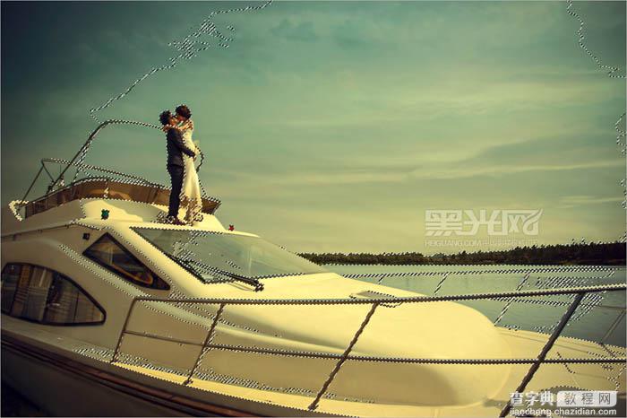 Photoshop为游艇海景婚片增加层次感及唯美度23