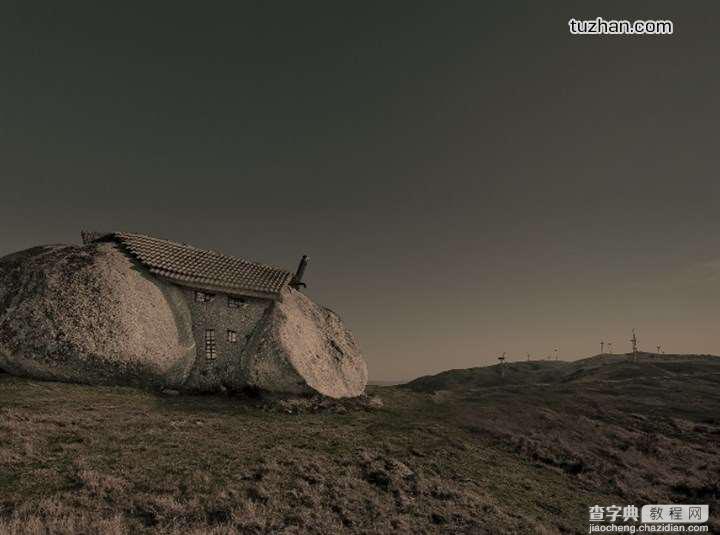 PhotoShop(PS)设计一幅具有超现实感的石屋风景照片实例教程12