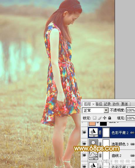 Photoshop为草地人物照片加上柔美的淡橙色效果教程30