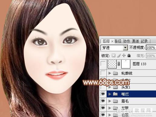 Photoshop将果子美女制作成清纯的古典手绘效果31