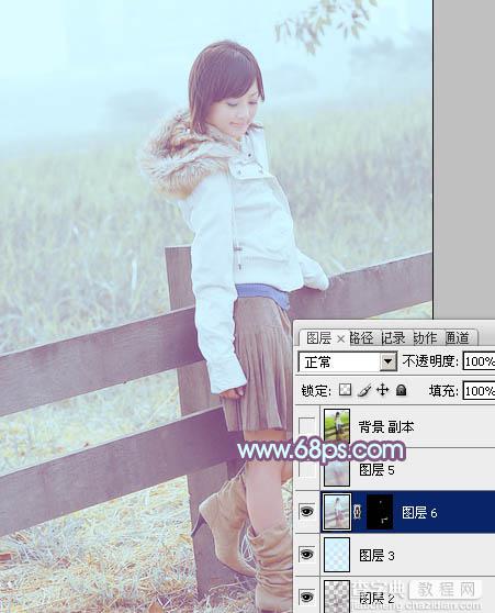 Photoshop为田园美女调制出淡雅的韩系淡蓝色33