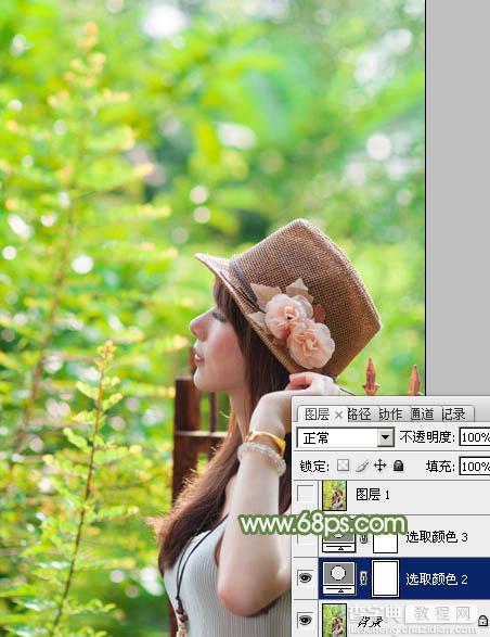 photoshop使用通道替换给外景美女增加小清新的淡绿色5
