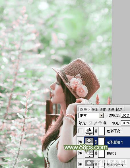 photoshop使用通道替换给外景美女增加小清新的淡绿色22