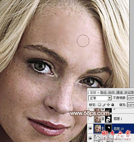 photoshop利用高斯模糊滤镜将满脸雀斑人物光滑磨皮教程11