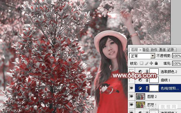 photoshop利用通道替换打造出唯美的淡调紫红色外景人物8
