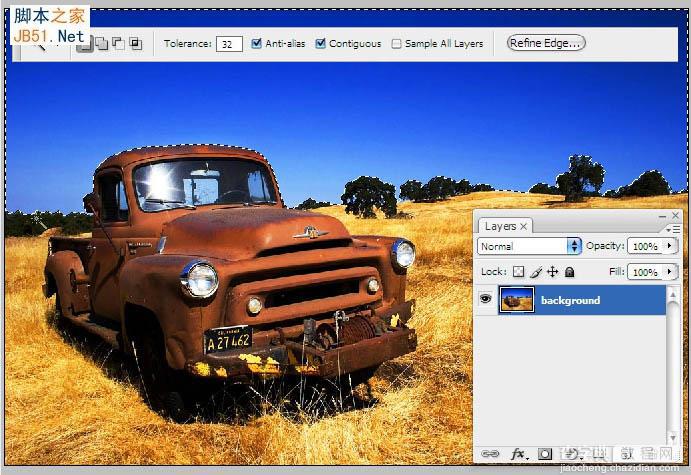 PS利用木刻滤镜把风景汽车图片转为矢量油画插画效果3