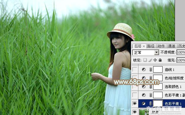 Photoshop为外景人物图片打造小清新的韩系淡褐色4