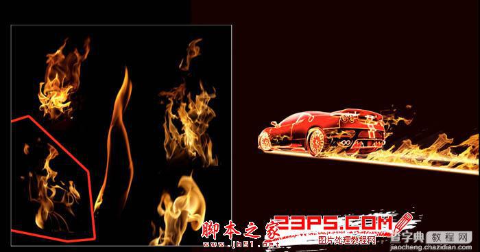 PhotoShop设计打造出奔跑的火焰红色跑车特效12
