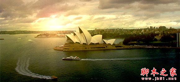 Photoshop将悉尼歌剧院图片调制出霞光效果3