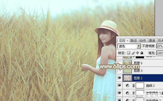 Photoshop为外景人物图片打造小清新的韩系淡褐色27