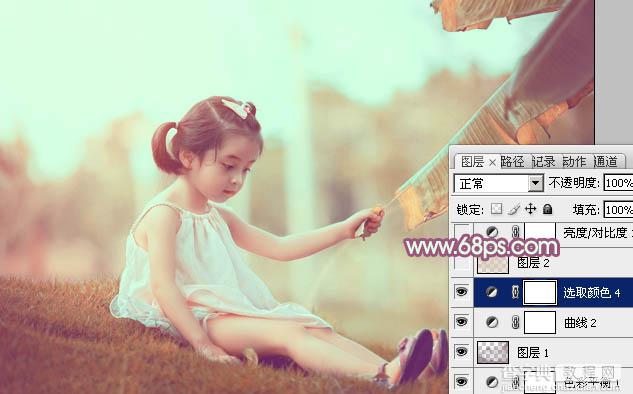 Photoshop为外景儿童调制出柔美的淡暖色28