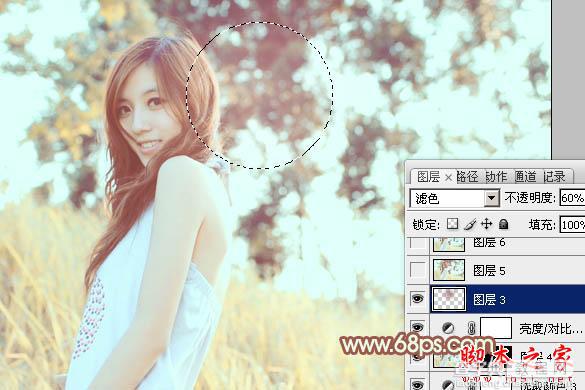 Photoshop将外景人物图片调制出流行的韩系淡调青黄色25