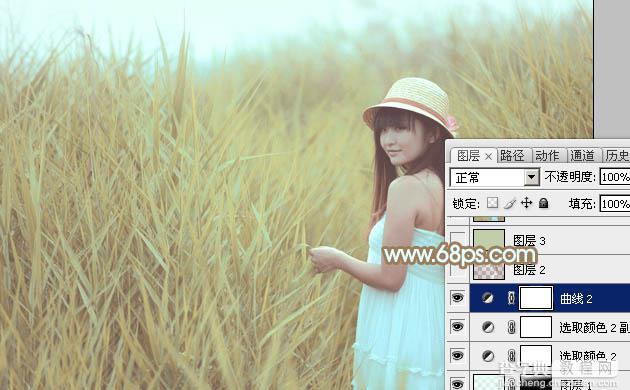 Photoshop为外景人物图片打造小清新的韩系淡褐色26