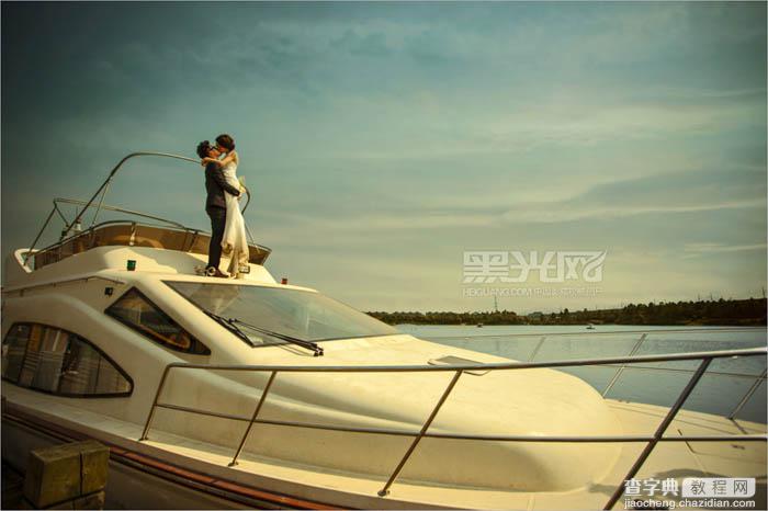 Photoshop为游艇海景婚片增加层次感及唯美度15