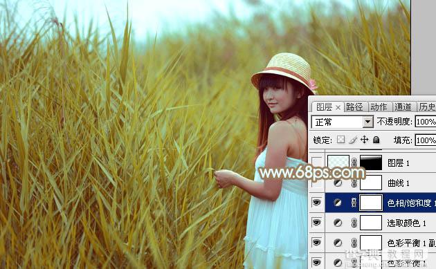 Photoshop为外景人物图片打造小清新的韩系淡褐色14