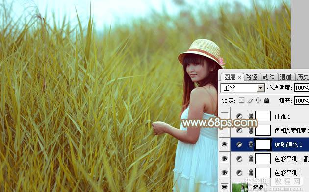 Photoshop为外景人物图片打造小清新的韩系淡褐色12