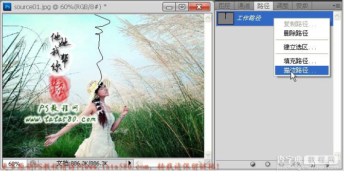 photoshop为芦草中美女鼠绘出透明纱巾教程8