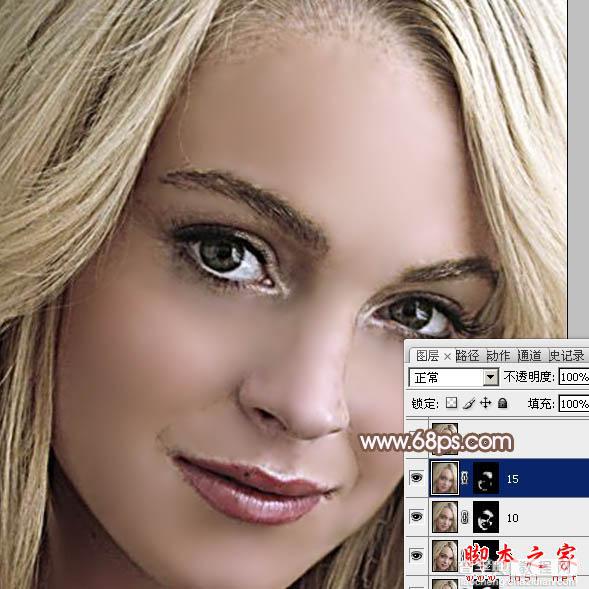 photoshop利用高斯模糊滤镜将满脸雀斑人物光滑磨皮教程24