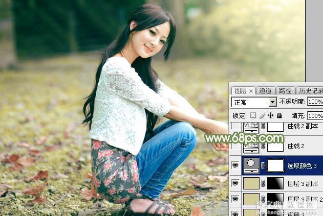 Photoshop为外景美女图片打造古典中性暖色29