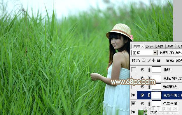 Photoshop为外景人物图片打造小清新的韩系淡褐色5