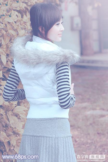 Photoshop为美女图片加上淡雅的韩系冬季冷色2