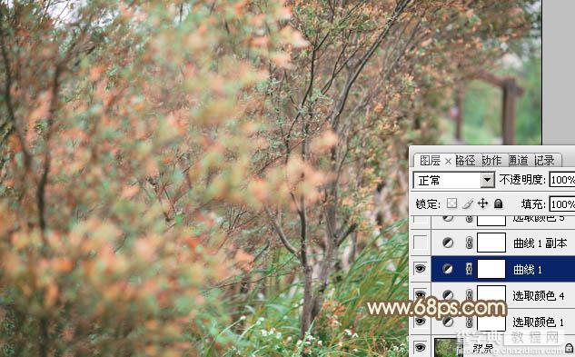 Photoshop为树丛中的美女图片调制出小清新粉红色的详细教程11