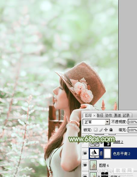 photoshop使用通道替换给外景美女增加小清新的淡绿色36
