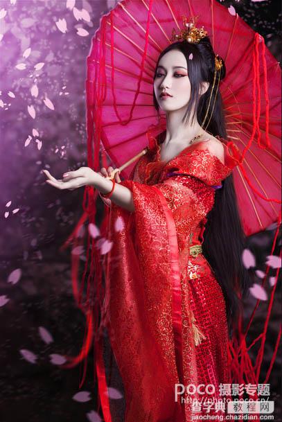 Photoshop将美女图片打造唯美的梦幻古典紫红色特效11