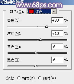 Photoshop为树林中的人物加上经典深秋红蓝色27