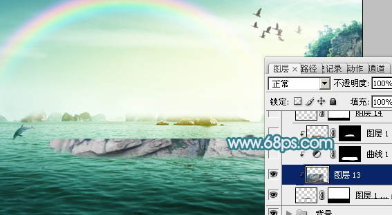 Photoshop打造唯美的彩虹岛婚片教程29