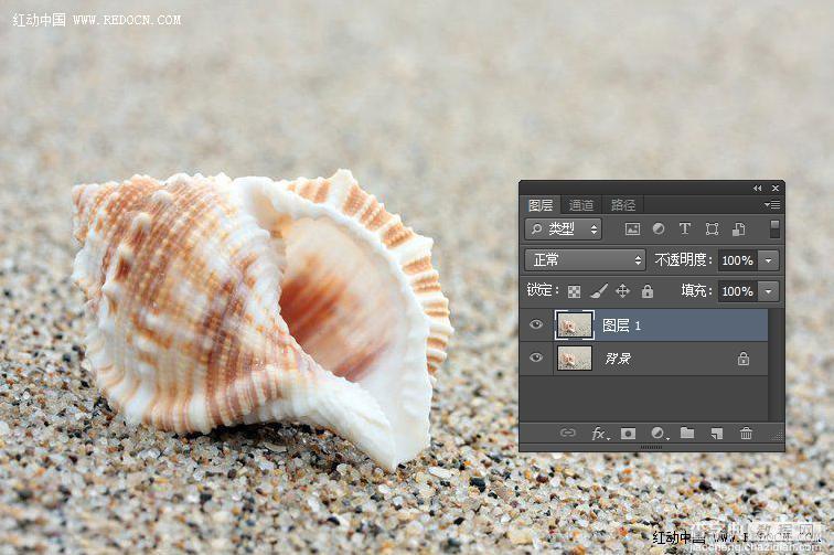 Photoshop调出诗意的沙滩贝壳3