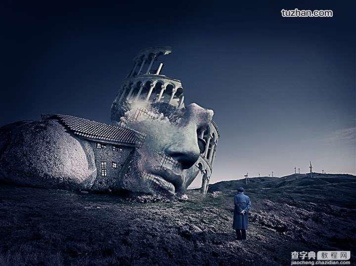 PhotoShop(PS)设计一幅具有超现实感的石屋风景照片实例教程49
