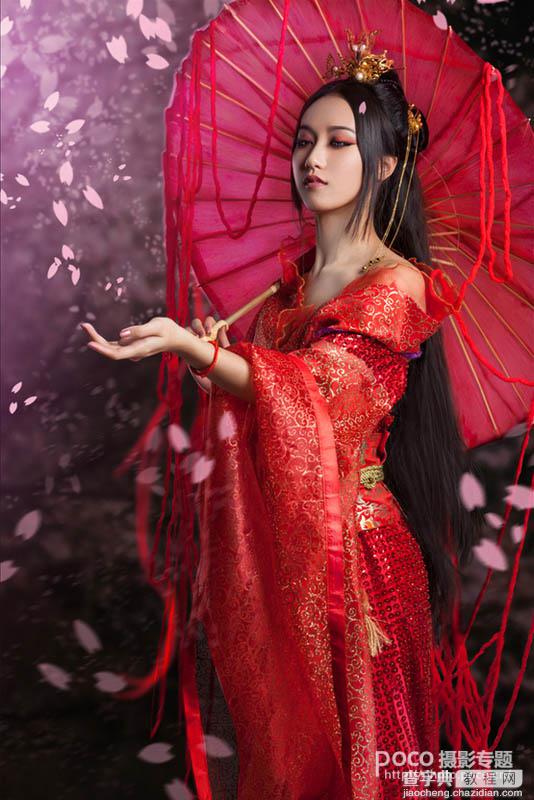 Photoshop将美女图片打造唯美的梦幻古典紫红色特效6