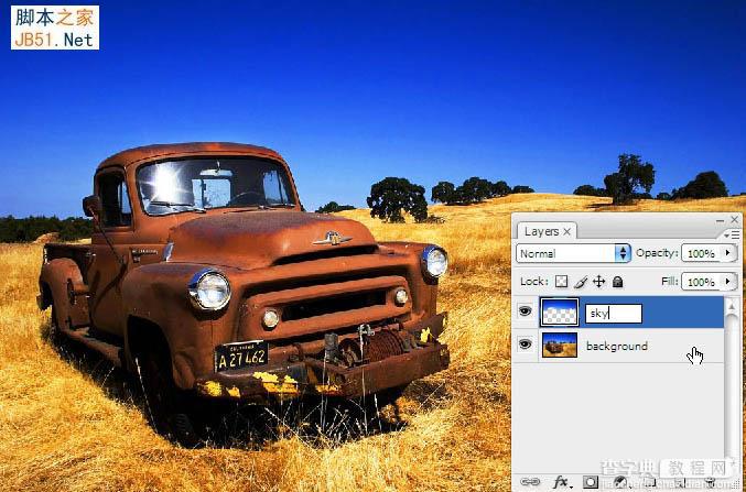 PS利用木刻滤镜把风景汽车图片转为矢量油画插画效果4