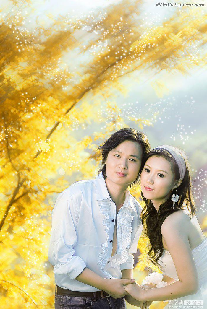 Photoshop将外景婚片调制出唯美秋季色调效果1