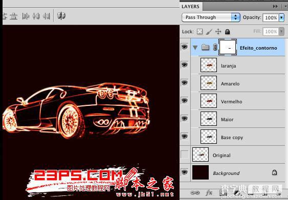 PhotoShop设计打造出奔跑的火焰红色跑车特效6
