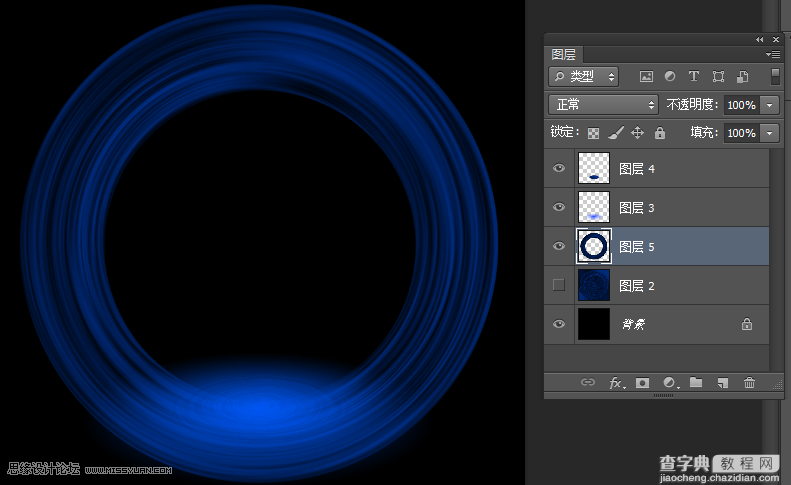 Photoshop制作梦幻绚丽的蓝色放射光束效果图18