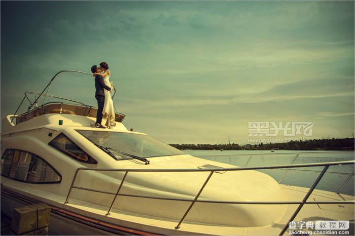 Photoshop为游艇海景婚片增加层次感及唯美度20