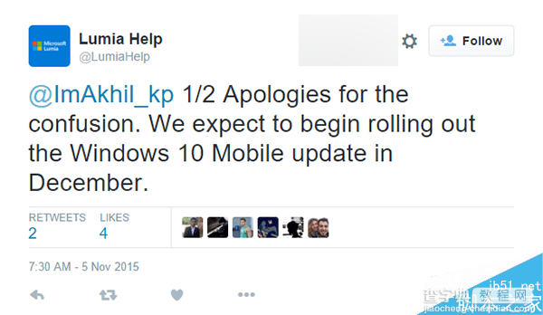 Win10 Mobile正式版将在12月份开始推送:将覆盖更多其他设备1